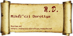 Mikéczi Dorottya névjegykártya